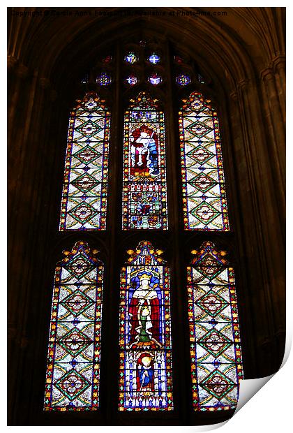 Stained Glass, Canterbury Cathedral Print by Carole-Anne Fooks