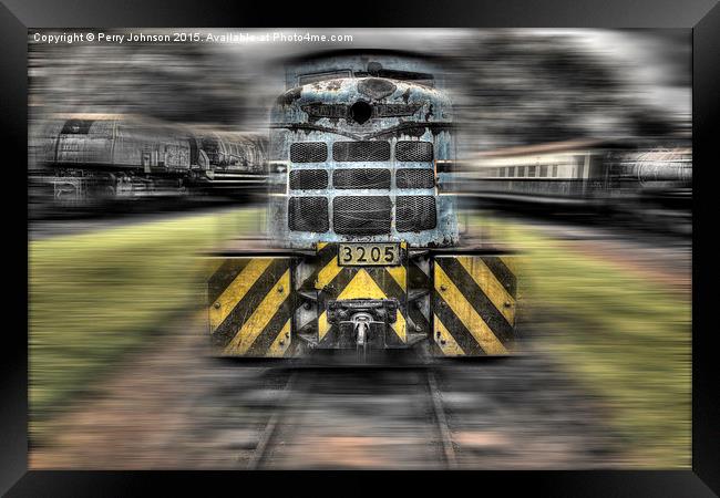 Locomotive Framed Print by Perry Johnson