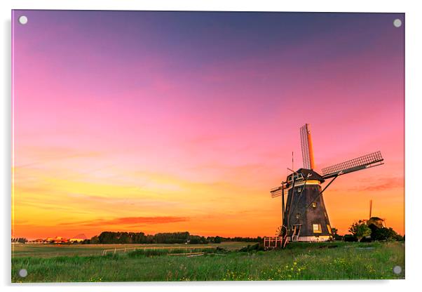  Sunrise over the windmills Acrylic by Ankor Light