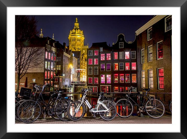  Amsterdam Red Light District Framed Mounted Print by Ankor Light