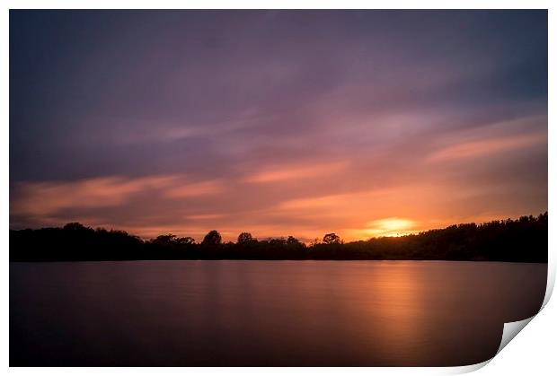Lake sunset Print by Gary Schulze