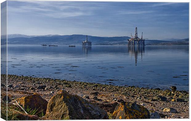 Cromarty Firth Oil Rigs  Canvas Print by Jacqi Elmslie