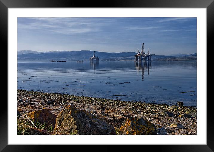 Cromarty Firth Oil Rigs  Framed Mounted Print by Jacqi Elmslie