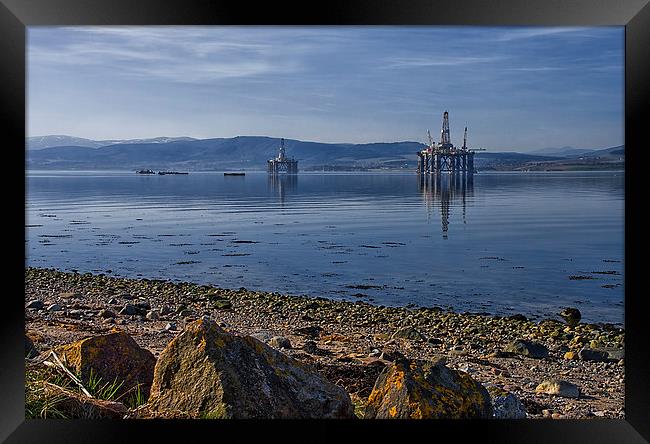 Cromarty Firth Oil Rigs  Framed Print by Jacqi Elmslie