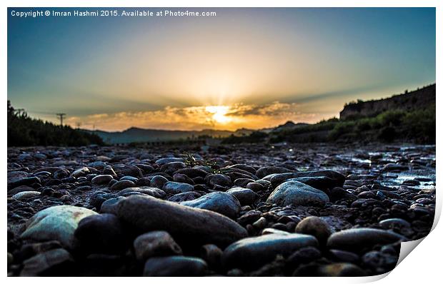  Sunrise from a bug's eye. Bhimber, Kashmir Print by Imran Hashmi