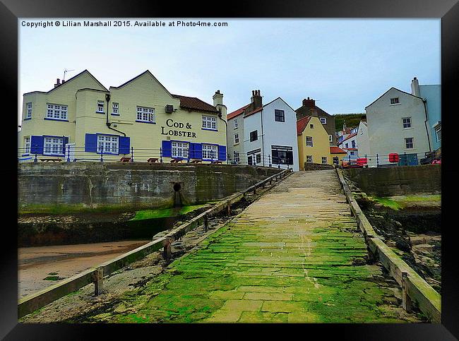  Staithes Harbour. Framed Print by Lilian Marshall