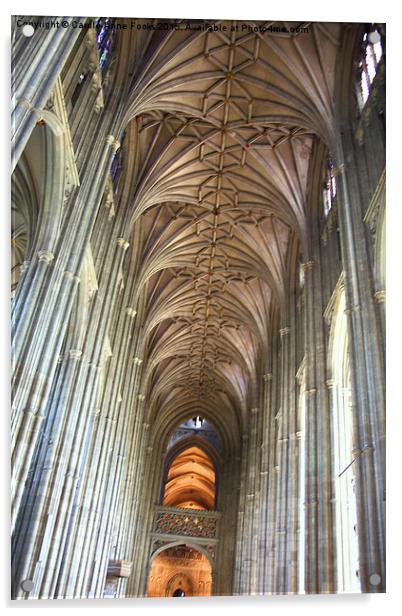   Canterbury Cathedral Interior Acrylic by Carole-Anne Fooks