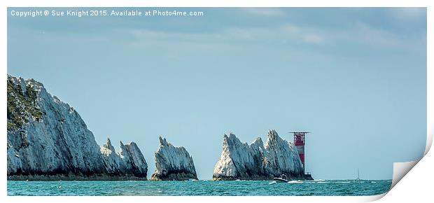  A view of the Needles off  the Isle of Wight  Print by Sue Knight