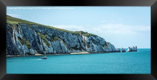  Boat trip to the Needles Framed Print by Sue Knight
