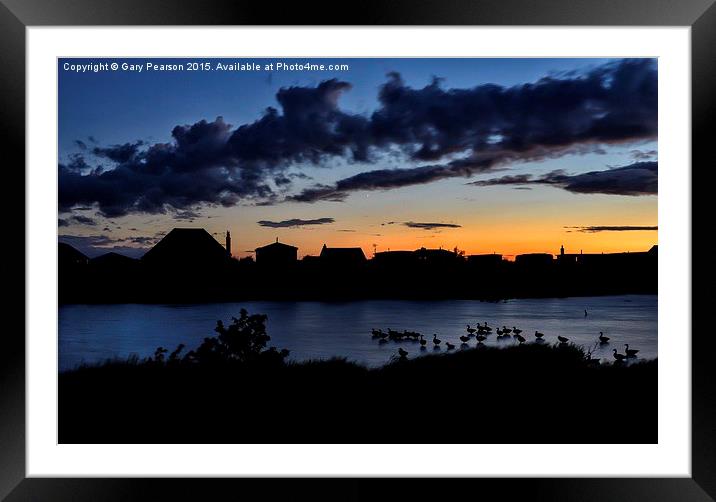  Sunset silhouette at Snettisham Framed Mounted Print by Gary Pearson
