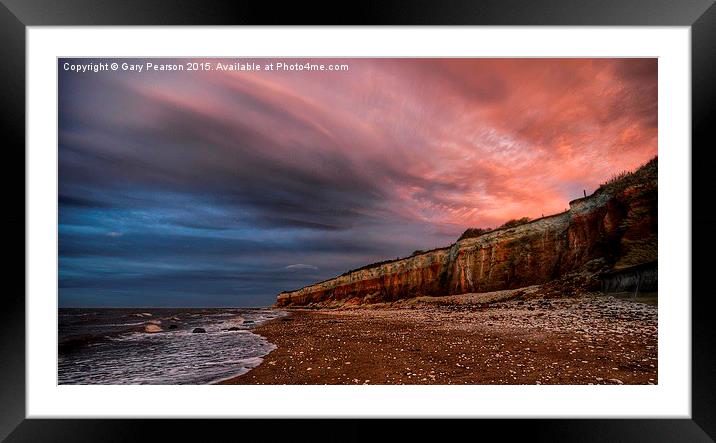  Sunset over the striped cliffs at Hunstanton  Framed Mounted Print by Gary Pearson