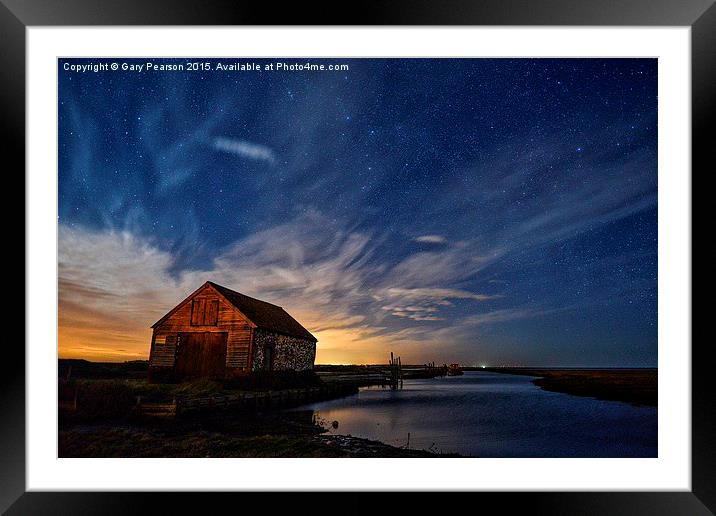  The old coal barn in Thornham under the star ligh Framed Mounted Print by Gary Pearson