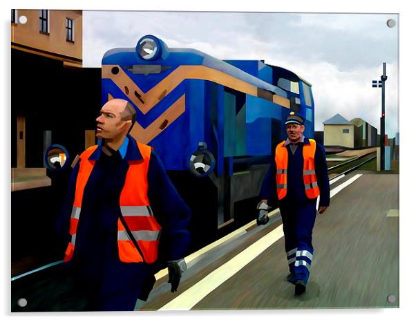  The Blue Train Acrylic by Trevor Butcher