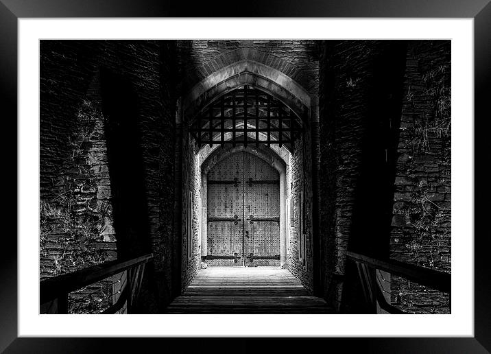  Caerphilly Castle doorway Framed Mounted Print by Dean Merry