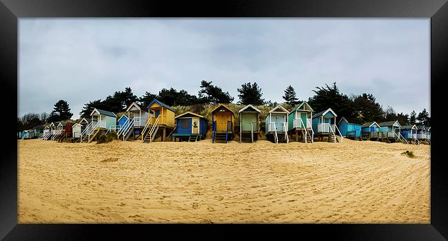 Wells beach huts Framed Print by Oxon Images