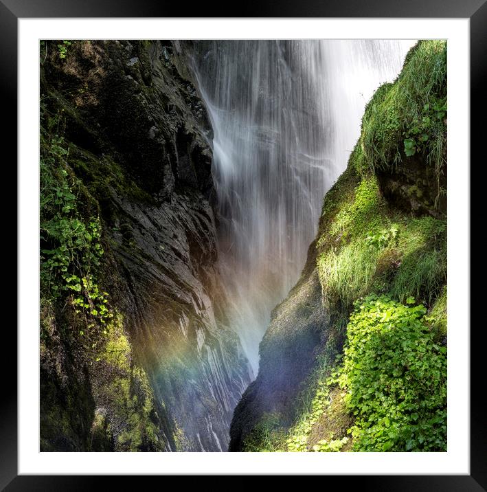 "Aira Force Waterfall Cumbria" Framed Mounted Print by raymond mcbride