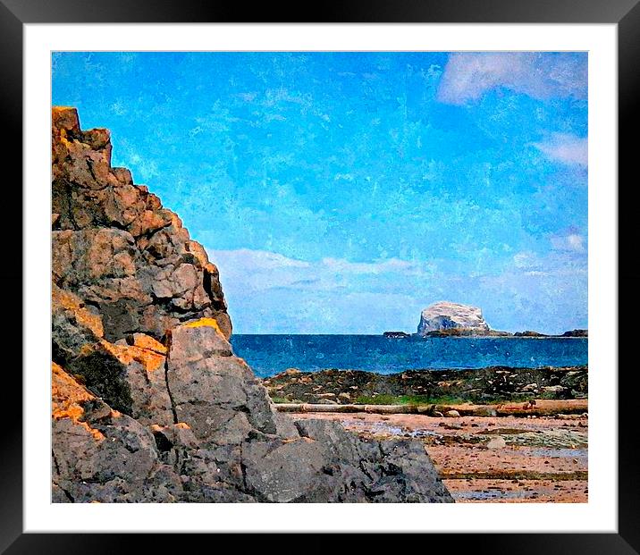  bass rock - north berwick Framed Mounted Print by dale rys (LP)