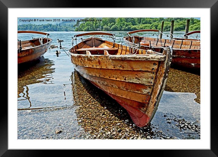  A Rowing boat on Derwent Water Framed Mounted Print by Frank Irwin