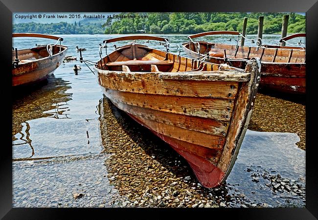  A Rowing boat on Derwent Water Framed Print by Frank Irwin