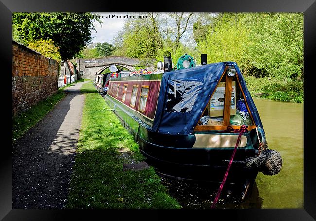  A pair of narrow boats at Christleton in Cheshire Framed Print by Frank Irwin