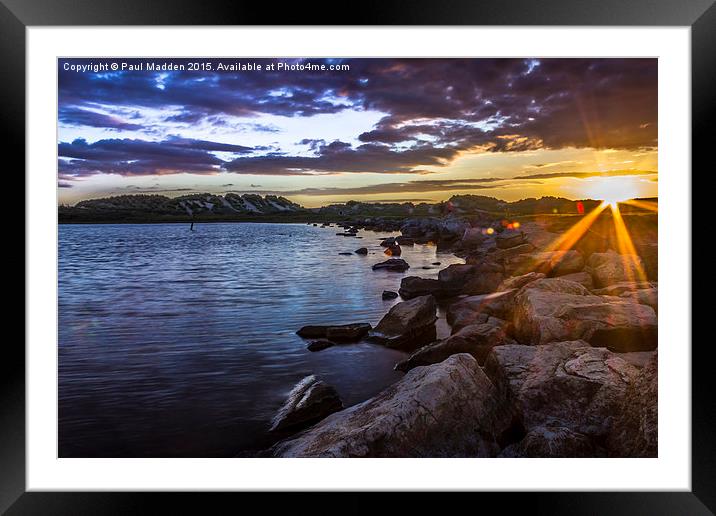 Sunset from the marina Framed Mounted Print by Paul Madden