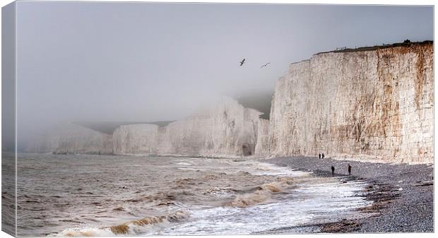  Mist Over the White Cliffs Canvas Print by Colin Evans