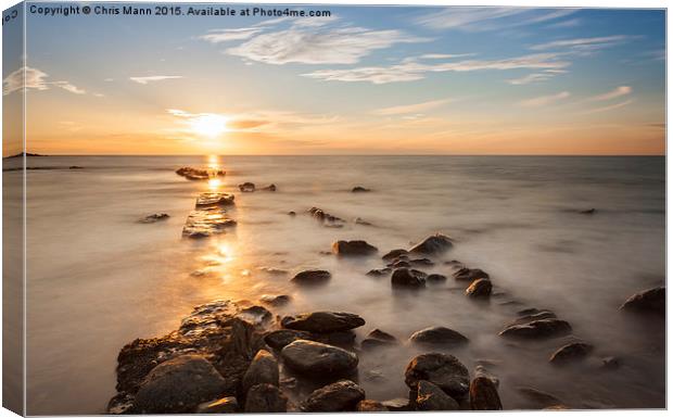  Lynmouth Slow Sunset Canvas Print by Chris Mann
