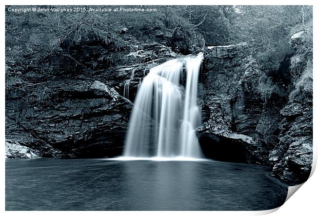  Falls of Falloch - Black and White Print by John Vaughan