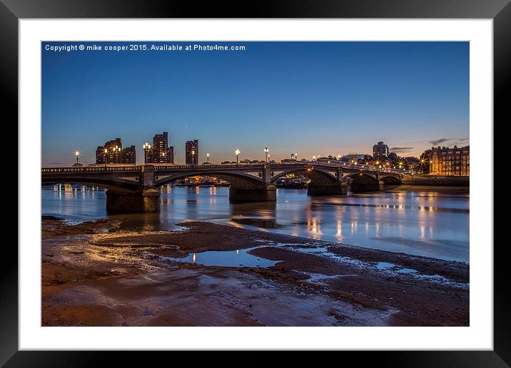  low tide twilight Framed Mounted Print by mike cooper