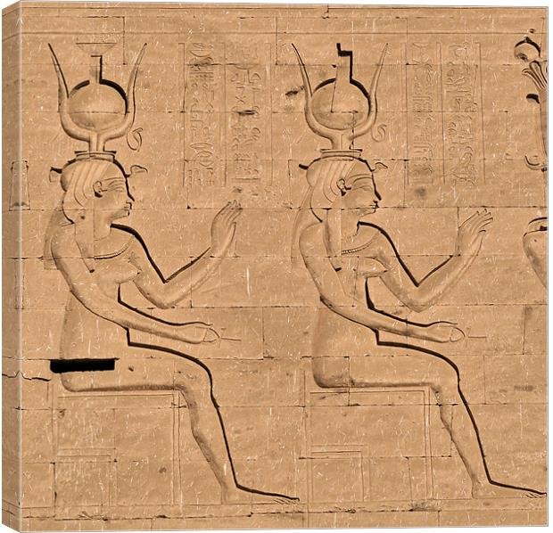 Hieroglyphs at Edfu Temple 4 Canvas Print by Ruth Hallam
