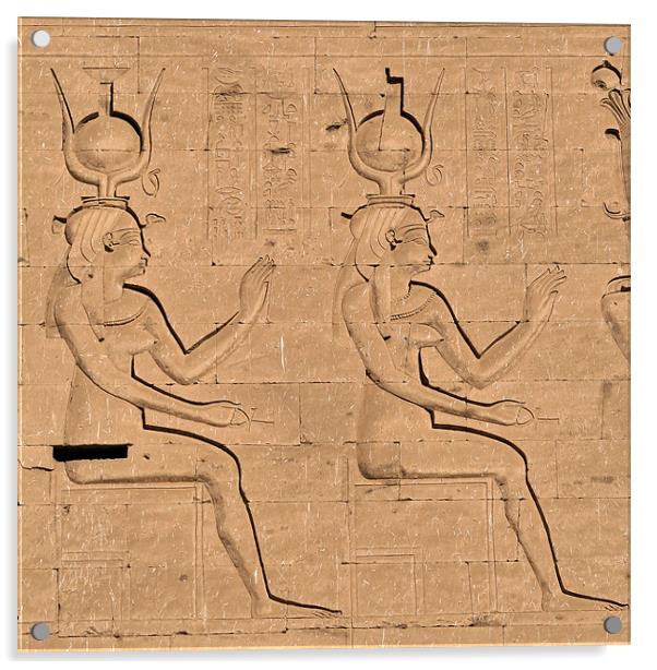 Hieroglyphs at Edfu Temple 4 Acrylic by Ruth Hallam