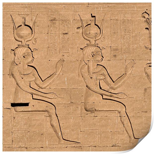 Hieroglyphs at Edfu Temple 4 Print by Ruth Hallam
