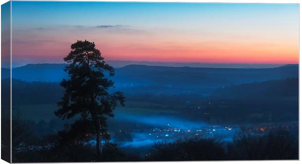 Sunset from St Marth's Hill Canvas Print by Colin Evans