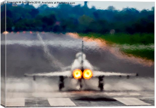  Eurofighter Typhoon Take Off. Canvas Print by Guy Wells