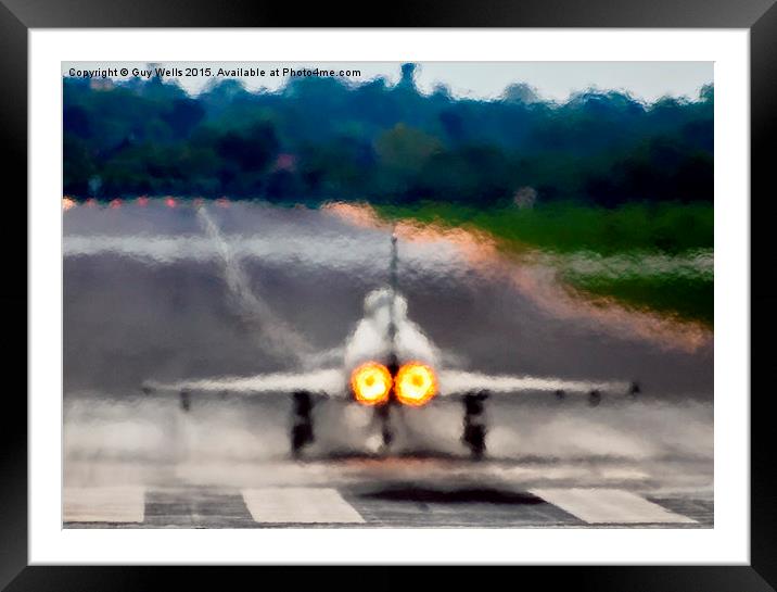  Eurofighter Typhoon Take Off. Framed Mounted Print by Guy Wells