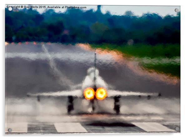  Eurofighter Typhoon Take Off. Acrylic by Guy Wells