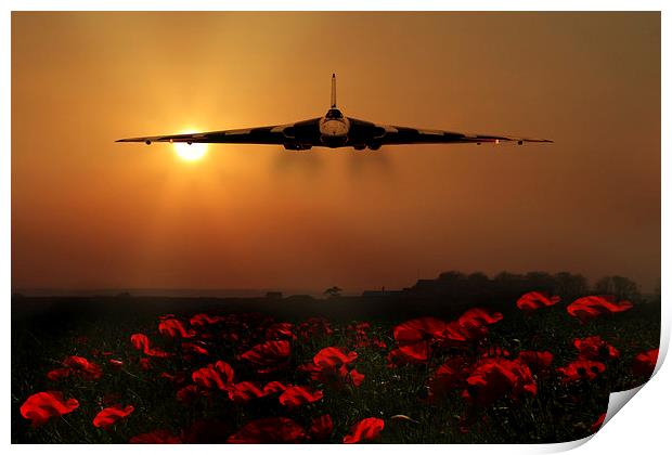  Vulcan sunset Print by Oxon Images