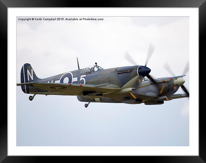  Spitfire Scramble Framed Mounted Print by Keith Campbell