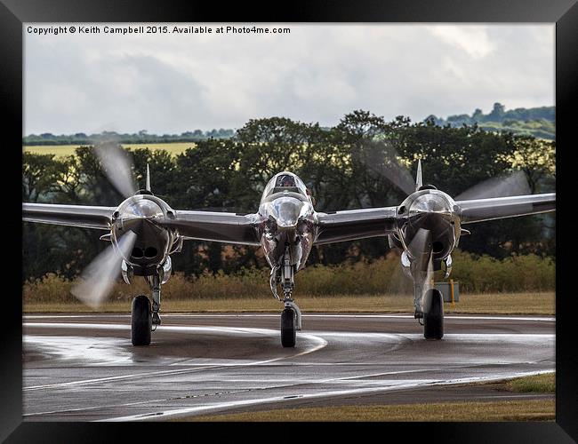  P38 Lightning taxies in. Framed Print by Keith Campbell