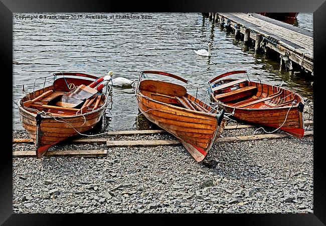  Rowing boats for 'hire on' Windermere Framed Print by Frank Irwin