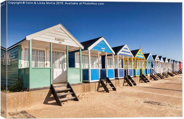  Beach Huts, Southwold 1 Canvas Print by Colin & Linda McKie