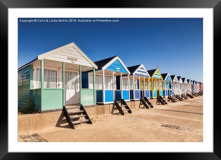  Beach Huts, Southwold 1 Framed Mounted Print by Colin & Linda McKie