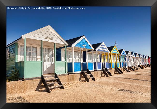  Beach Huts, Southwold 1 Framed Print by Colin & Linda McKie