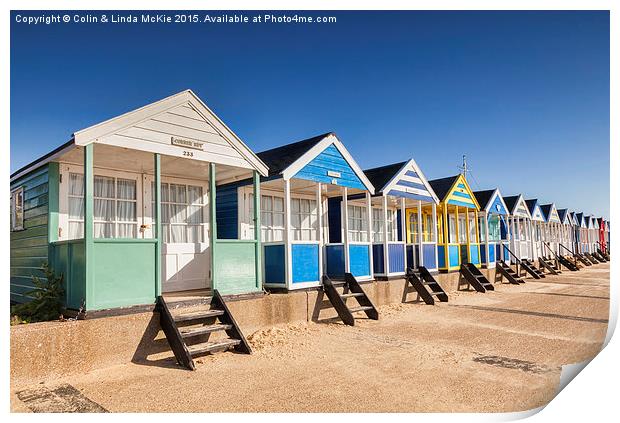  Beach Huts, Southwold 1 Print by Colin & Linda McKie