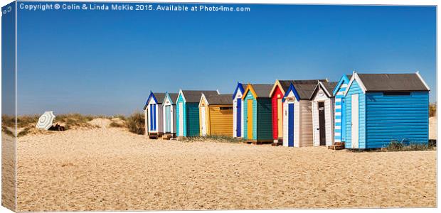 Beach Huts, Southwold 2 Canvas Print by Colin & Linda McKie