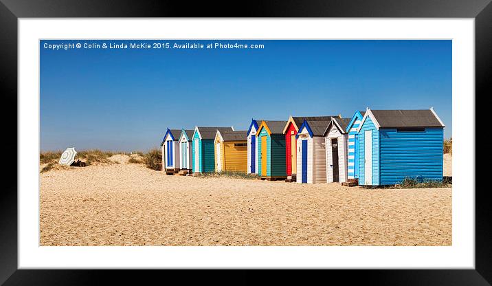 Beach Huts, Southwold 2 Framed Mounted Print by Colin & Linda McKie