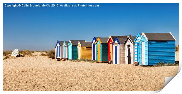 Beach Huts, Southwold 2 Print by Colin & Linda McKie