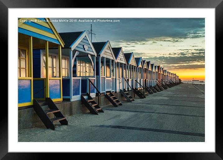 Beach Huts, Southwold at Sunrise 1 Framed Mounted Print by Colin & Linda McKie