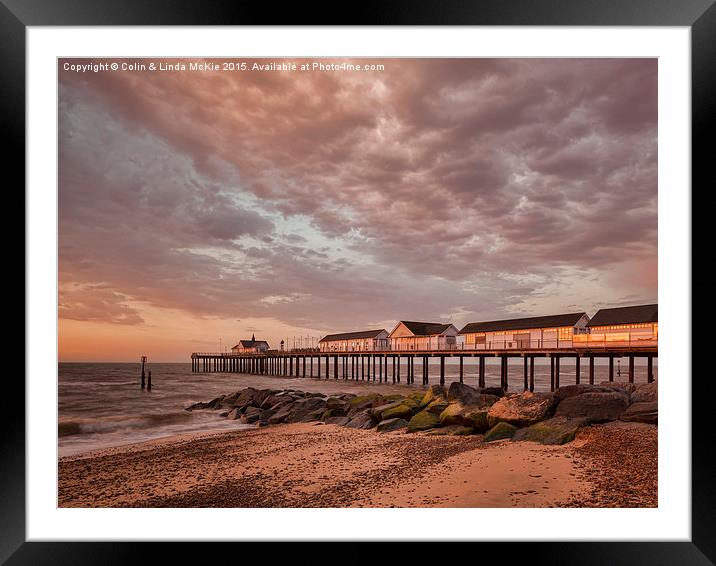 Southwold Pier at Dawn 2 Framed Mounted Print by Colin & Linda McKie