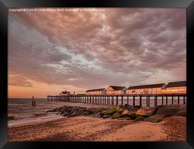 Southwold Pier at Dawn 2 Framed Print by Colin & Linda McKie